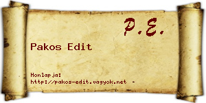 Pakos Edit névjegykártya